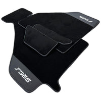 Black Floor Mats For Ferrari F355 1994-1999 With Leather - AutoWin