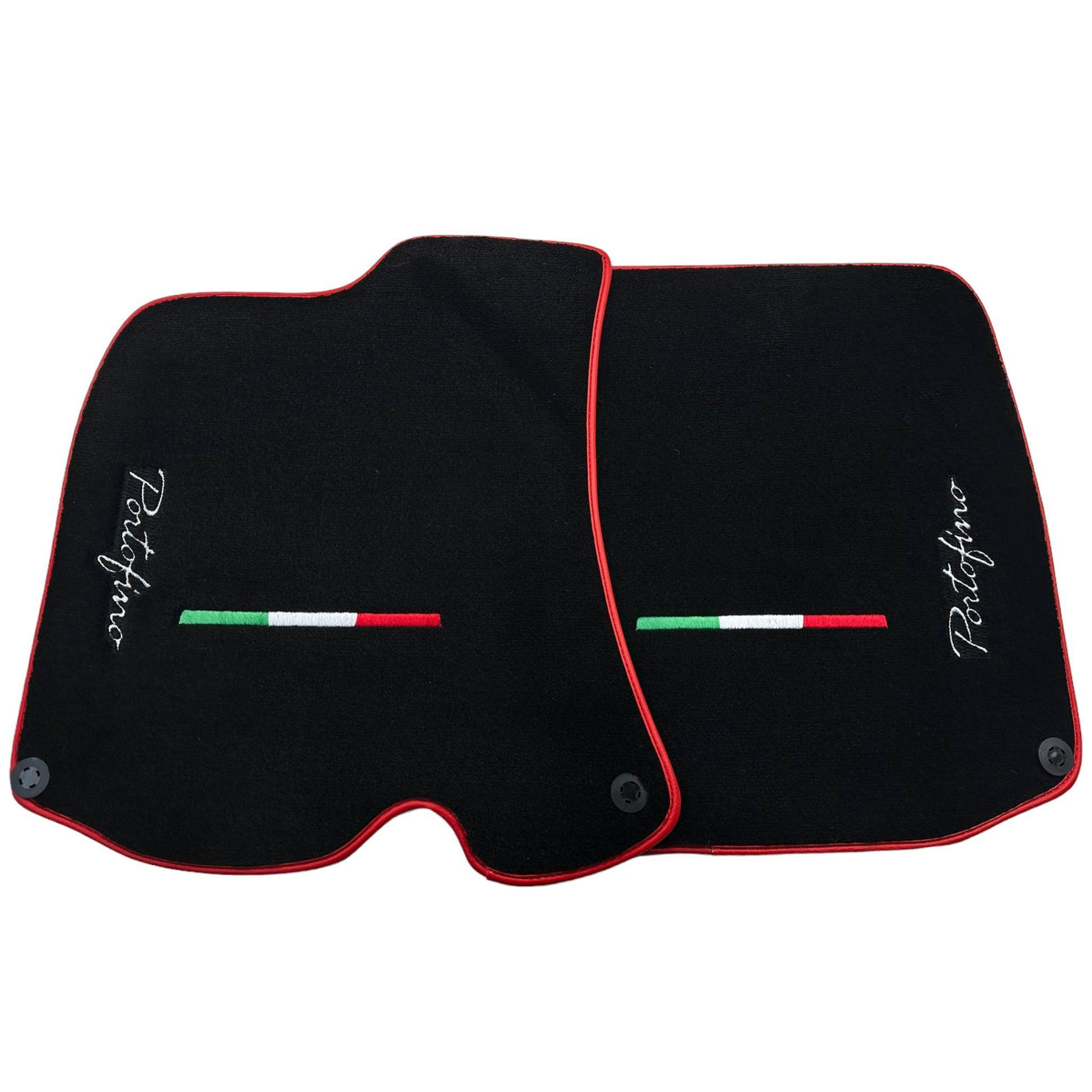 Black Floor Mats for Ferrari Portofino (2018-2023) Italian Edition with Red Trim - AutoWin