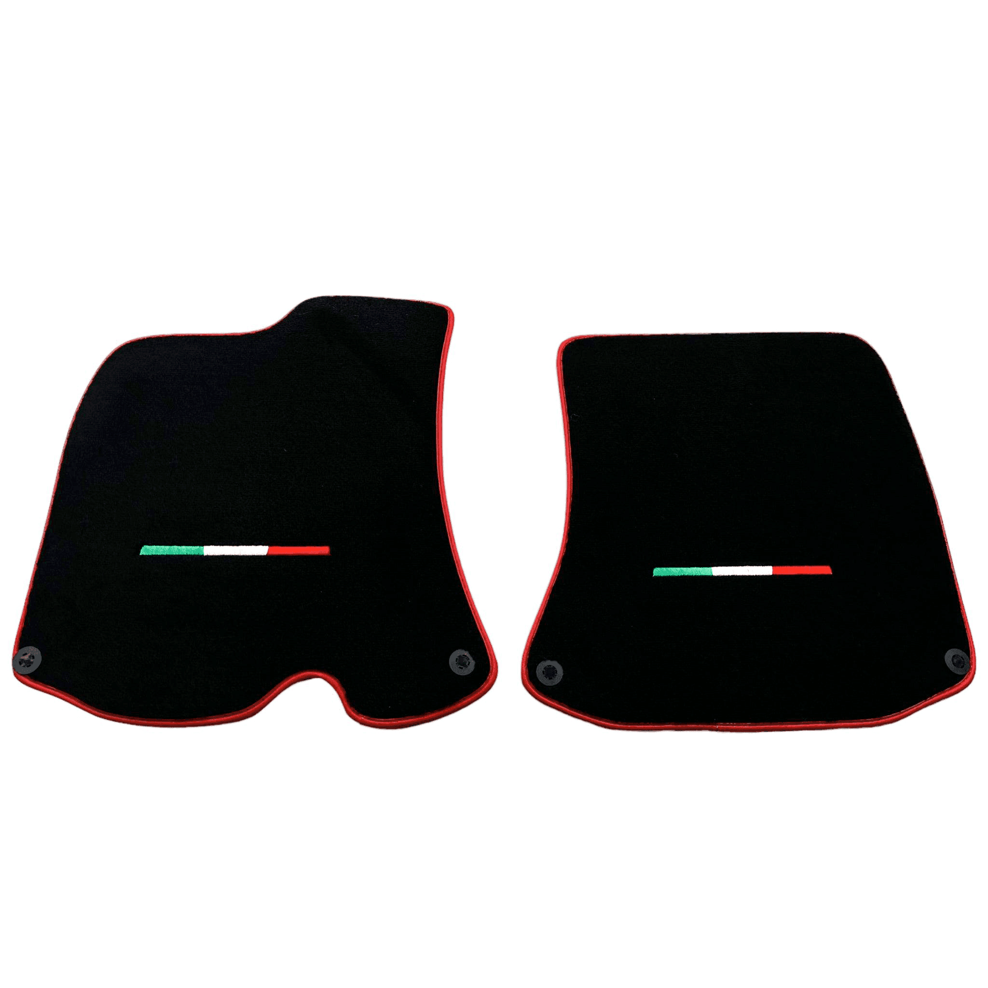 Black Floor Mats for Ferrari Roma (2021-2024) Italian Edition with Red Trim - AutoWin