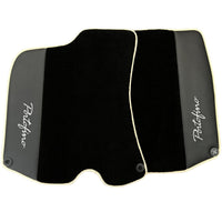 Black Floor Mats For Ferrari Portofino (2018-2023) With Leather and Beige Trim - AutoWin