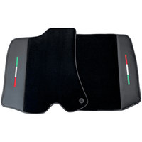 Black Floor Mats for Ferrari Roma (2021-2024) with Leather - AutoWin