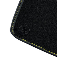 Black Floor Mats for Lamborghini Gallardo With Yellow Alcantara Leather - AutoWin