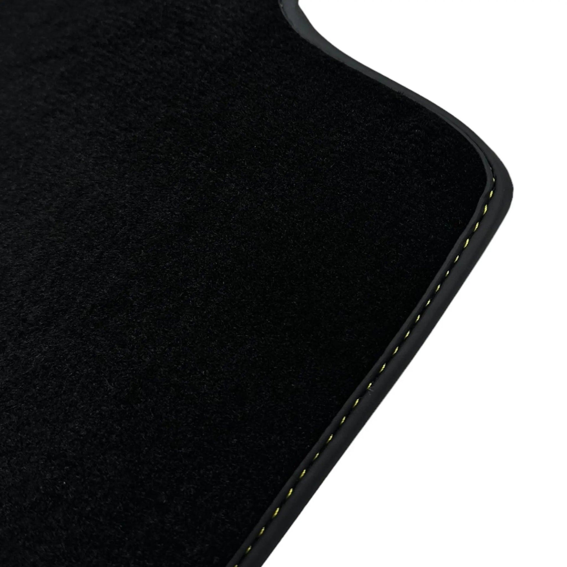 Black Floor Mats for Lamborghini Gallardo With Yellow Alcantara Leather - AutoWin