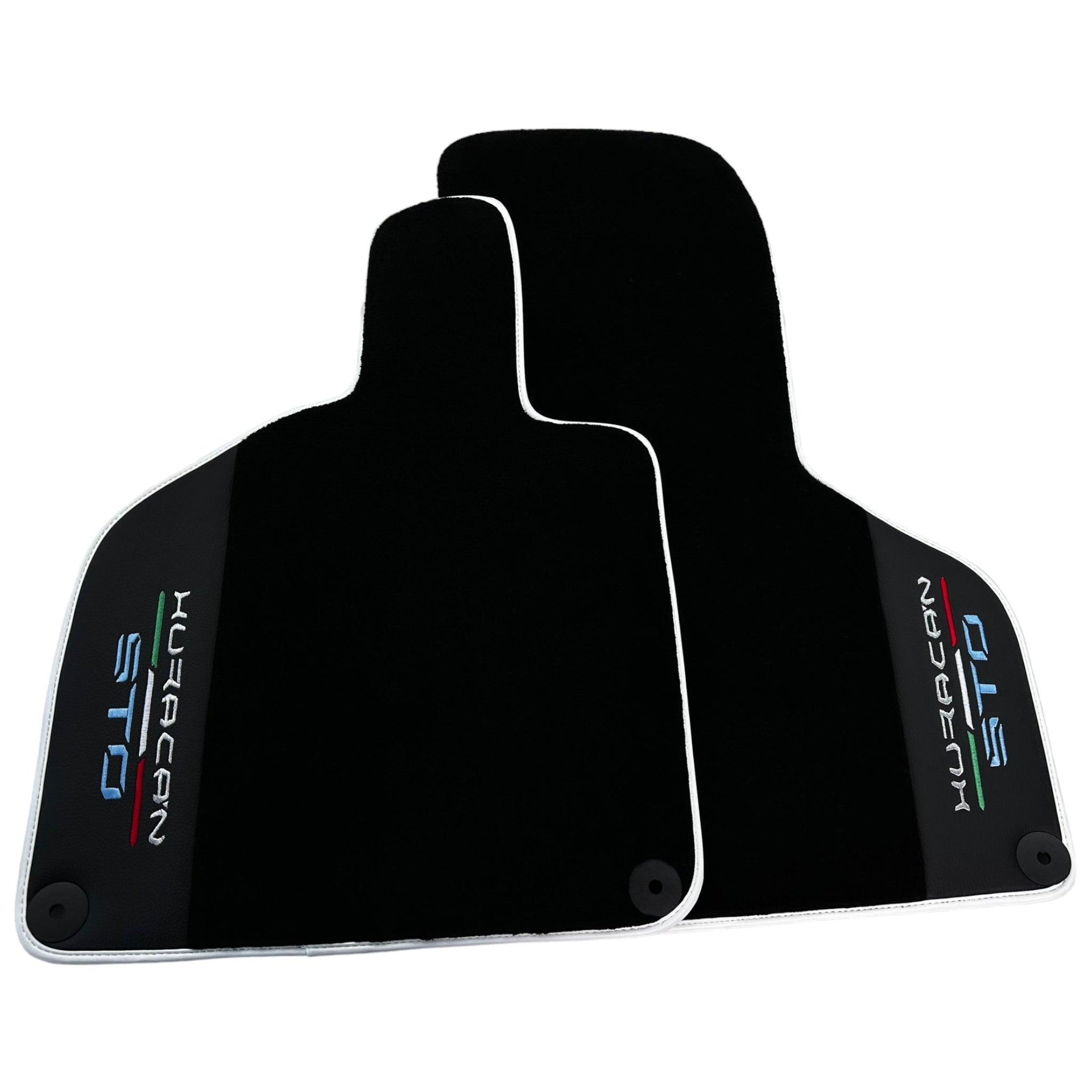 Premium Black Leather Floor Mats for Lamborghini Huracan STO