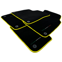 Black Floor Mats For Lamborghini Urus Tailored With Yellow Trim - AutoWin