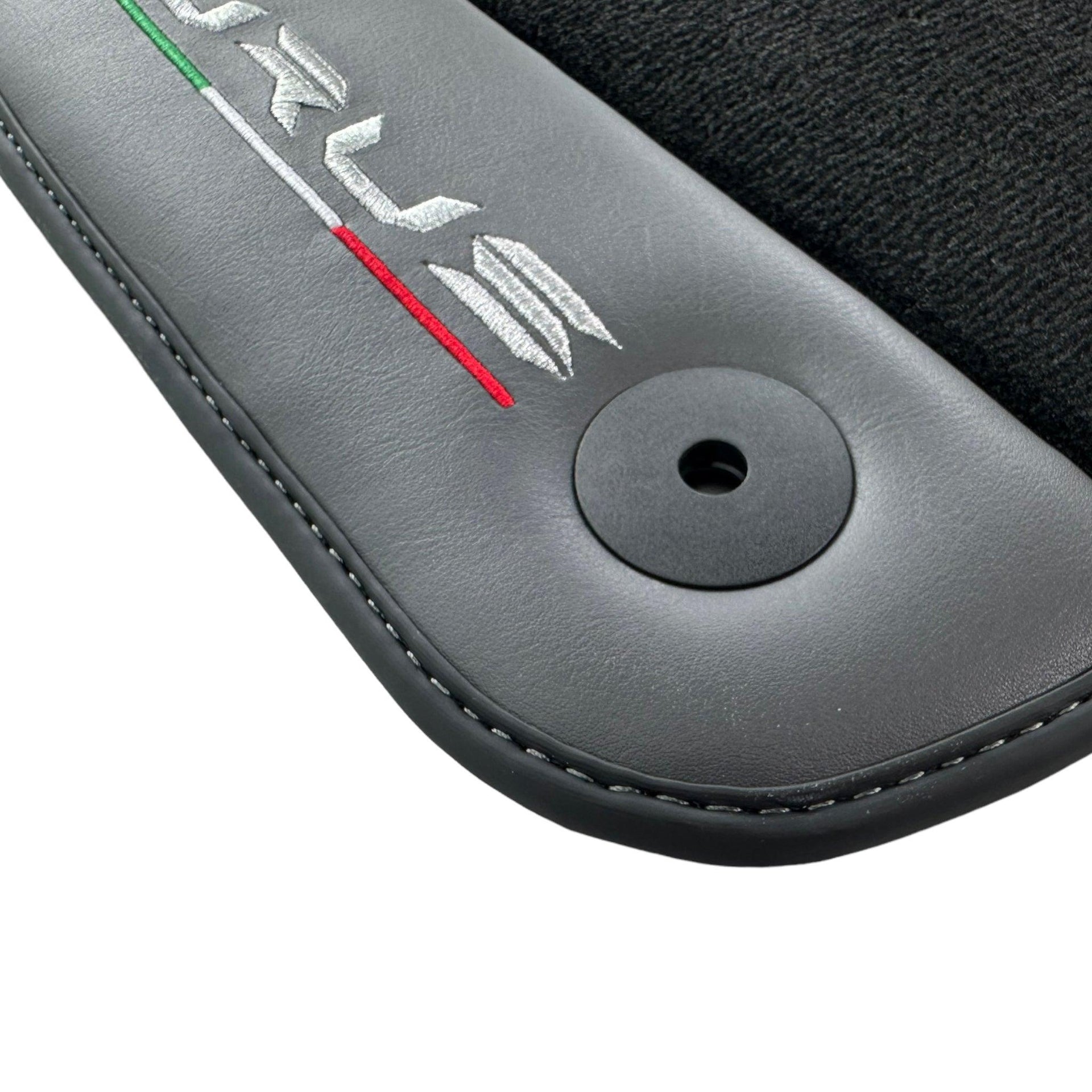 Black Floor Mats for Lamborghini Urus With Dark Gray Leather - AutoWin