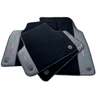 Black Floor Mats for Lamborghini Urus With Dark Gray Leather - AutoWin