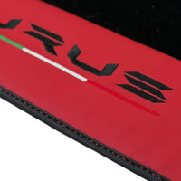 Black Floor Mats for Lamborghini Urus with Red Nappa Leather - AutoWin