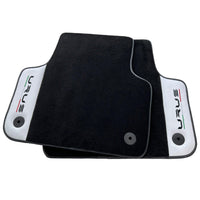 Black Floor Mats for Lamborghini Urus With White Leather - AutoWin