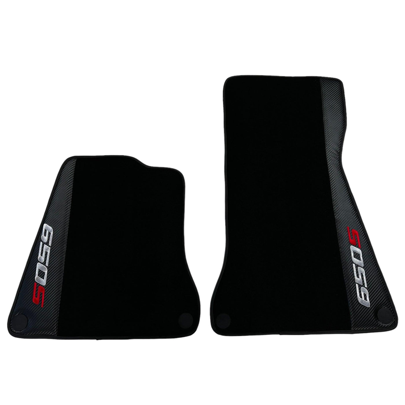 Black Floor Mats For McLaren 650S Black Tailored With Carbon Leather - AutoWin