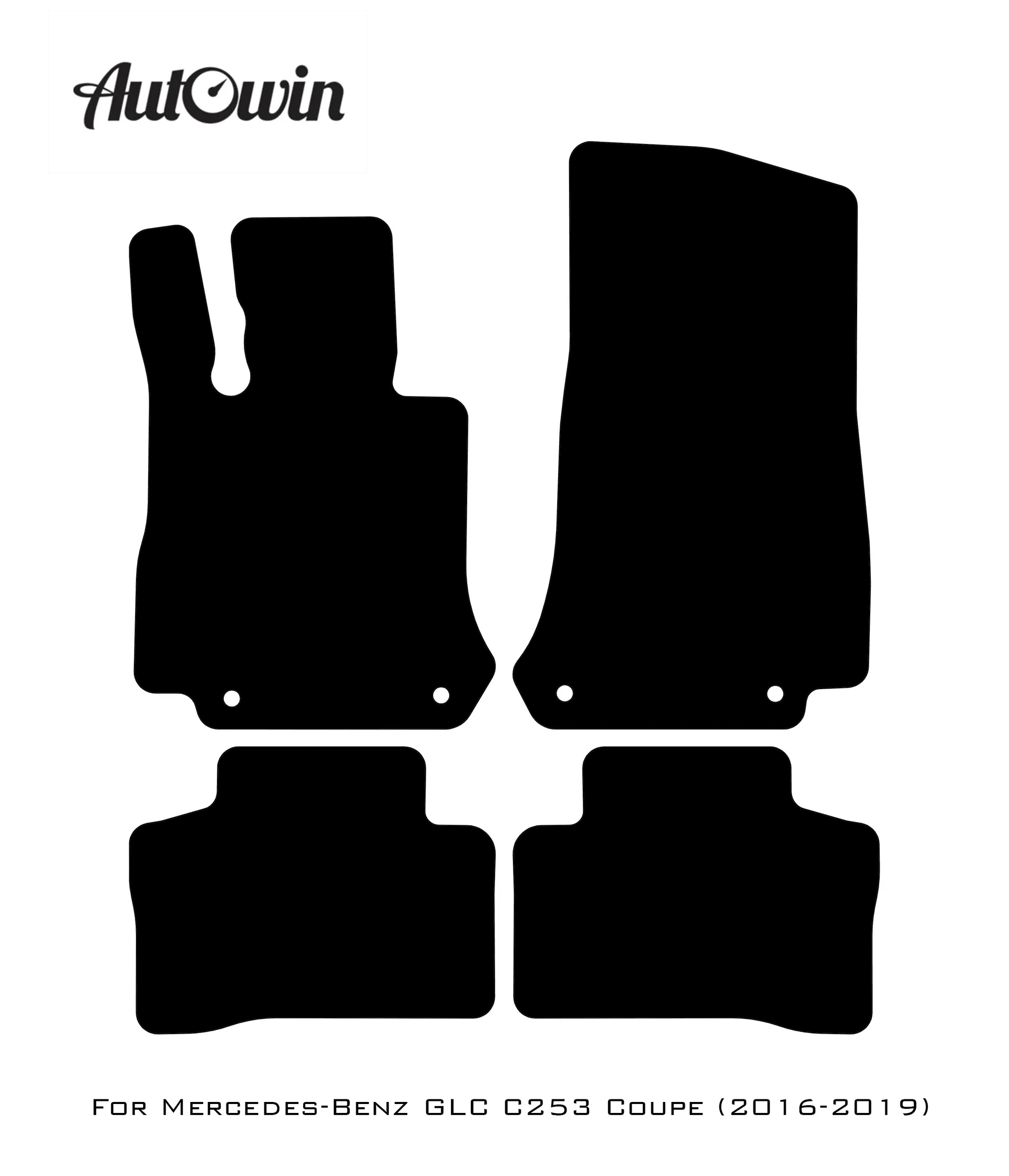 Black Floor Mats For Mercedes Benz GLC-Class C253 Coupe (2016-2019) | Limited Edition - AutoWin