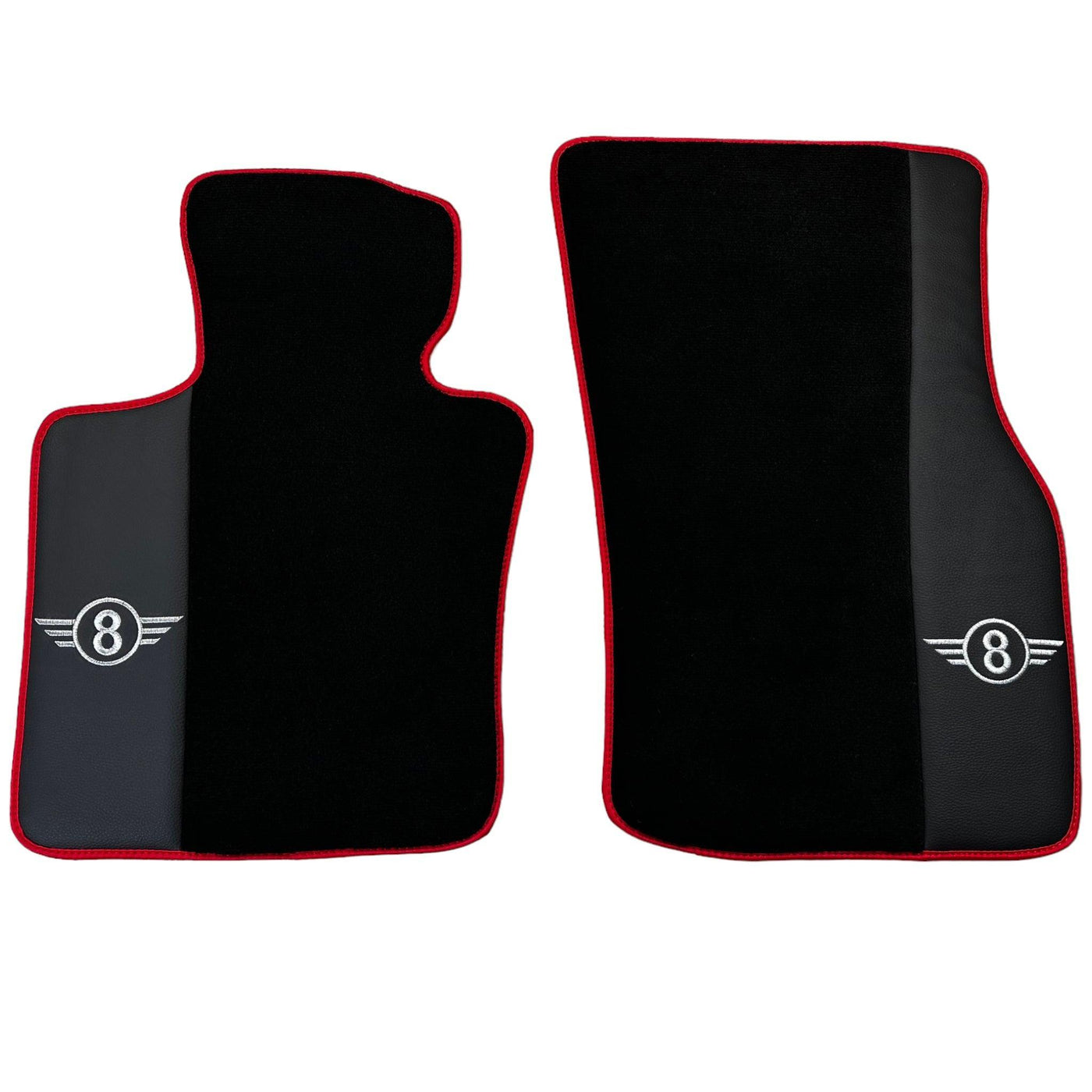 Black Floor Mats for Mini Clubman R55 (2007-2015) With Leather | Red Trim - AutoWin