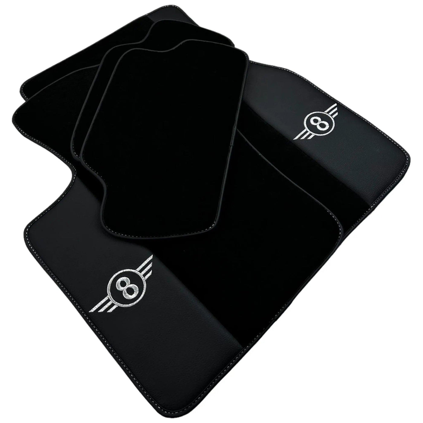 Black Floor Mats for Mini Cooper F56 (2013-2022) with Leather - AutoWin