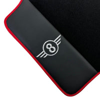 Black Floor Mats for Mini Cooper / One R53 (2001-2007) Cooper S with Leather | Red Trim - AutoWin