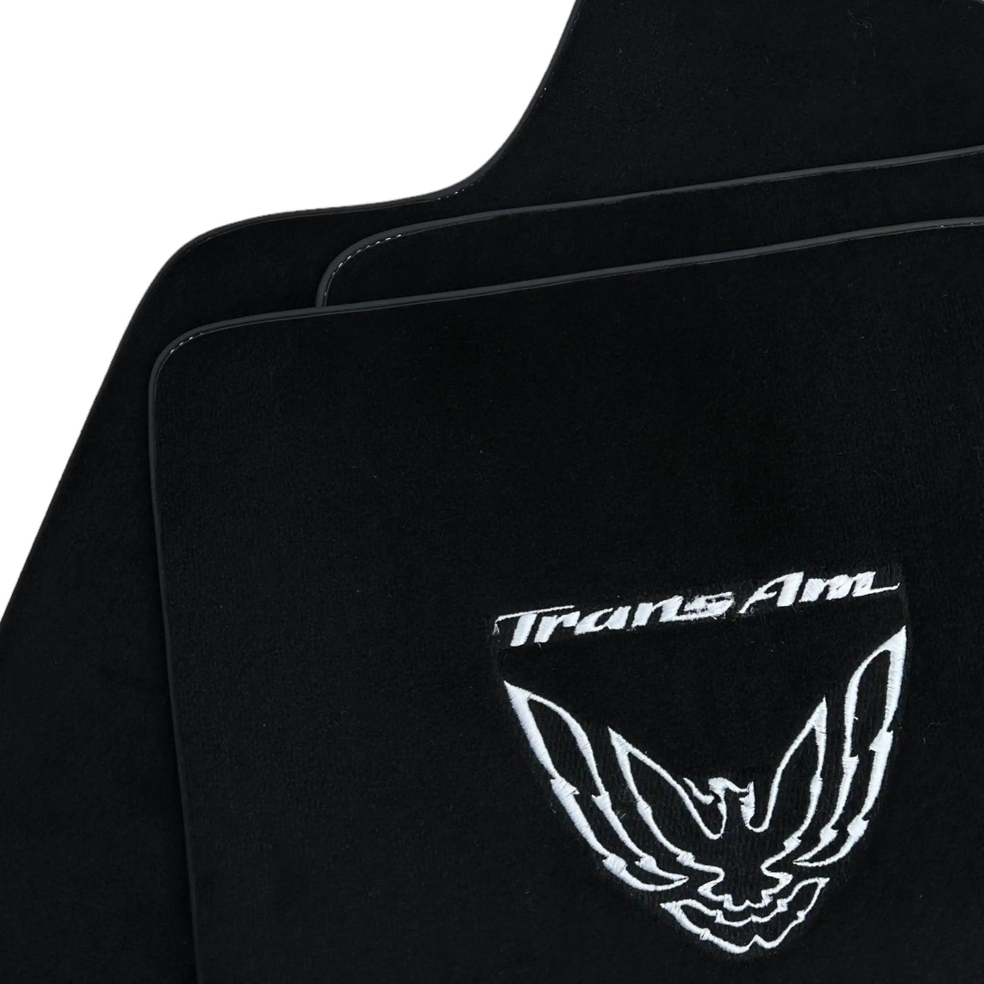 Black Floor Mats for Pontiac FireBird (1970-1981) with Trans Am Logo - AutoWin