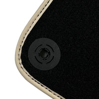Black Floor Mats for Porsche Cayenne (2018-2023) | Beige Trim - AutoWin