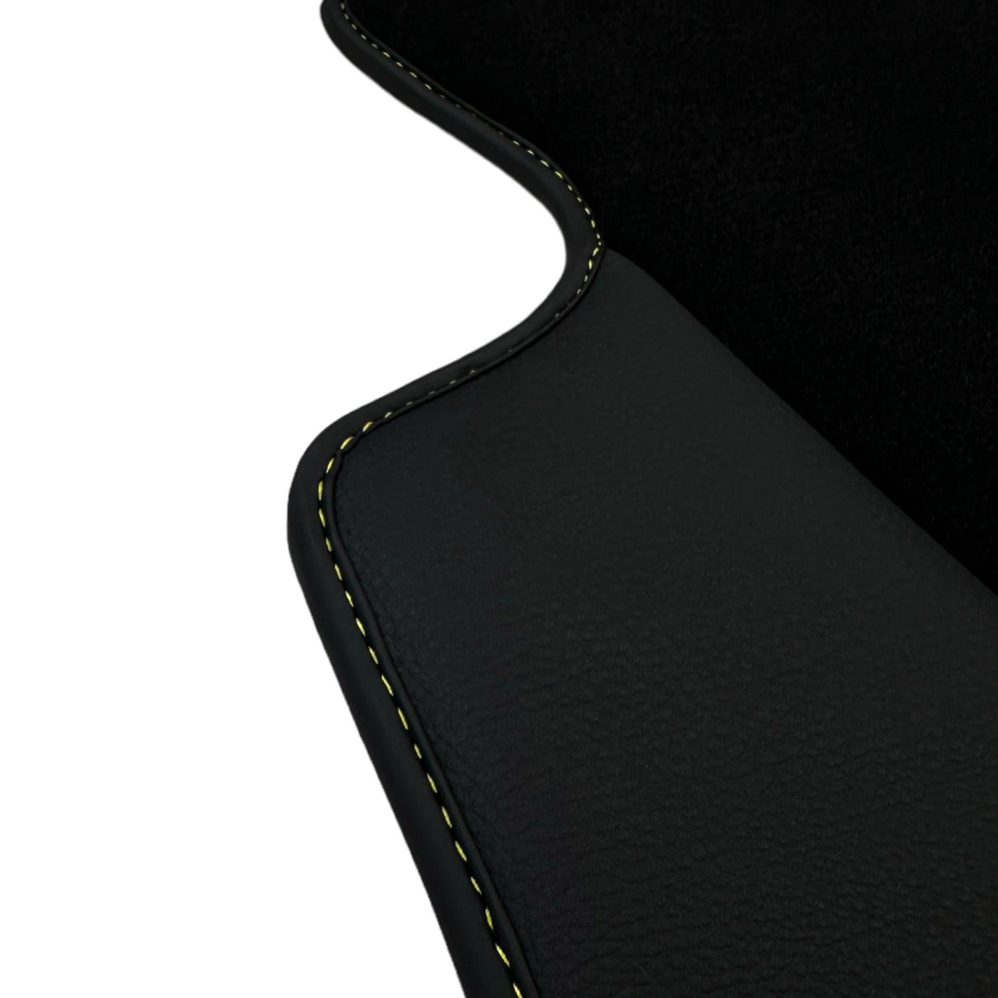 Black Floor Mats with Leather for Audi A4 - B9 Sedan (2019-2023) - Fighter Jet Edition - AutoWin