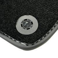 Black Floor Mats with Leather for Lamborghini Gallardo (2004-2014) - Fighter Jet Edition - AutoWin