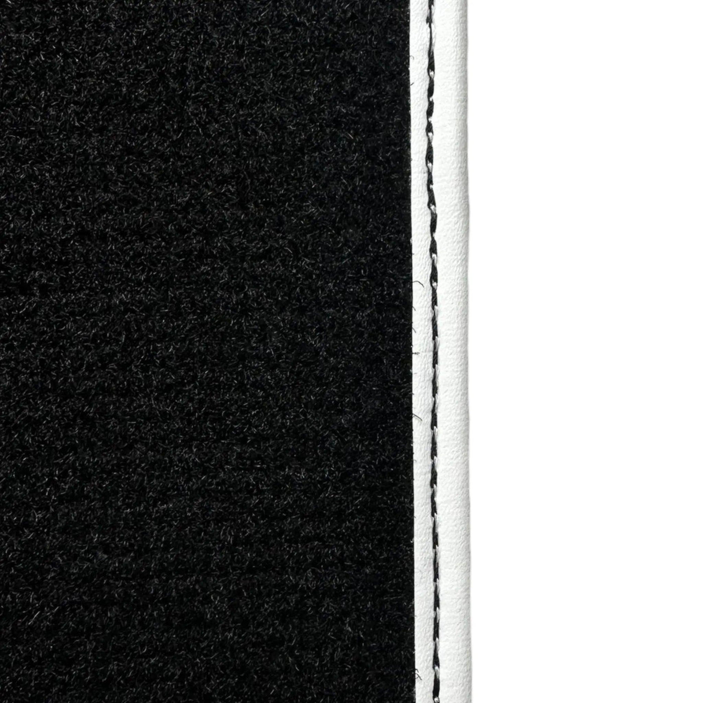 Black Floor Mats for Mini Cooper F56 (2013-2022) with Leather | White Trim - AutoWin