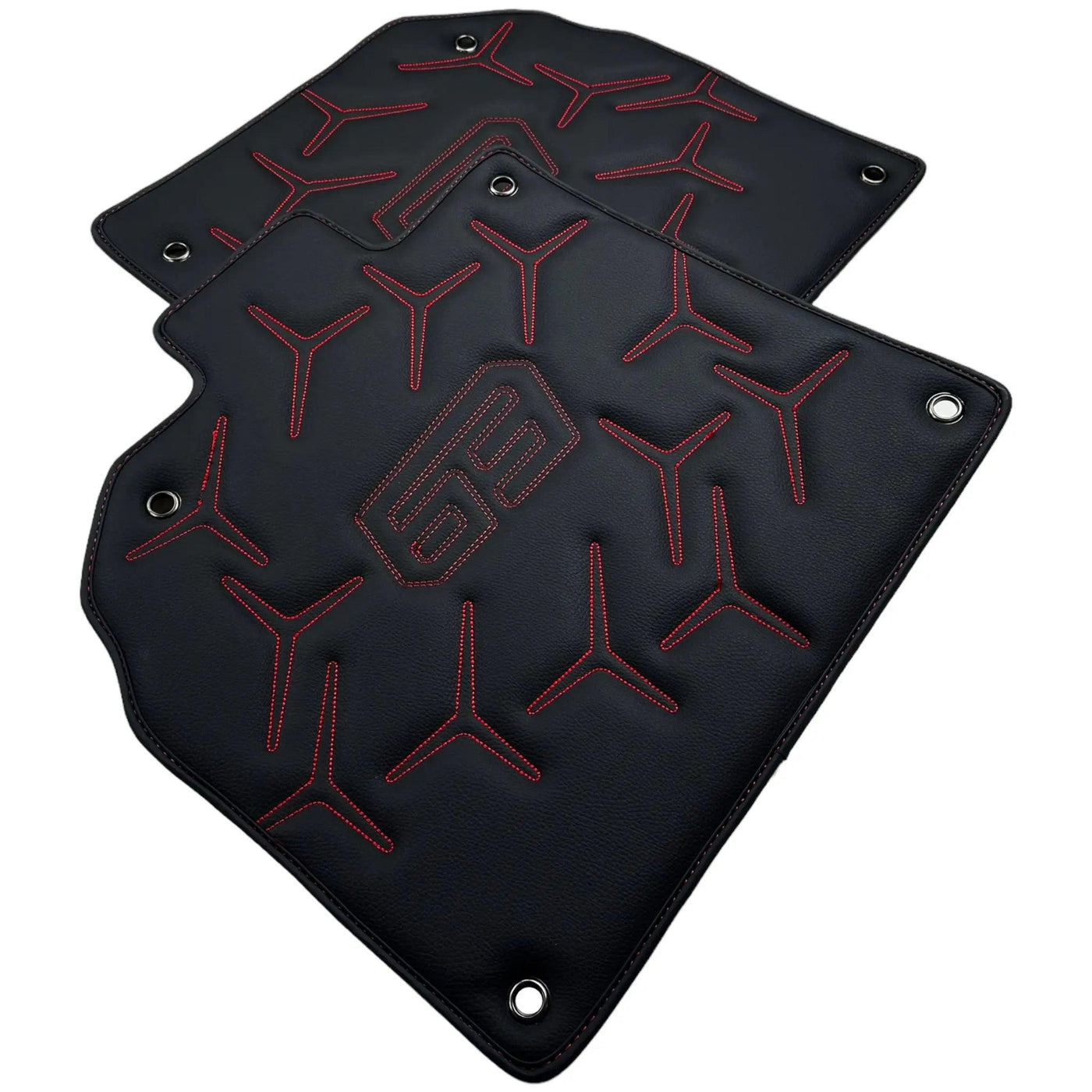 Black Leather Floor Mats for Lamborghini Aventador SVJ 63 Edition - AutoWin