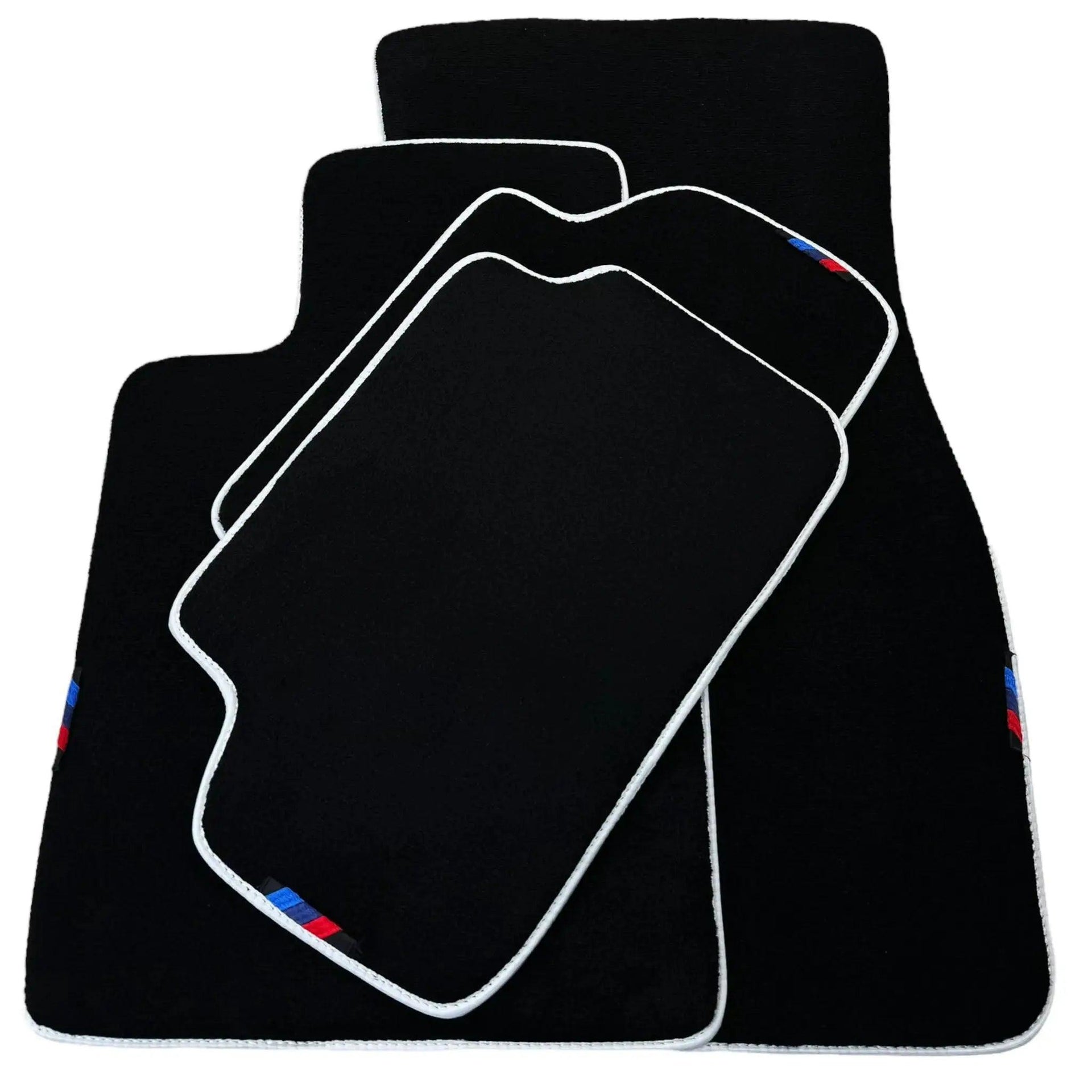 Black Mats For BMW 5 Series E61 Wagon | White Trim - AutoWin