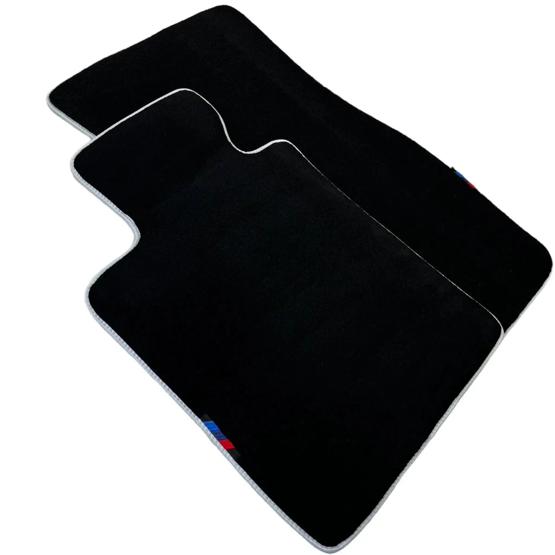Black Mats For BMW M6 E64 Convertible | White Trim - AutoWin