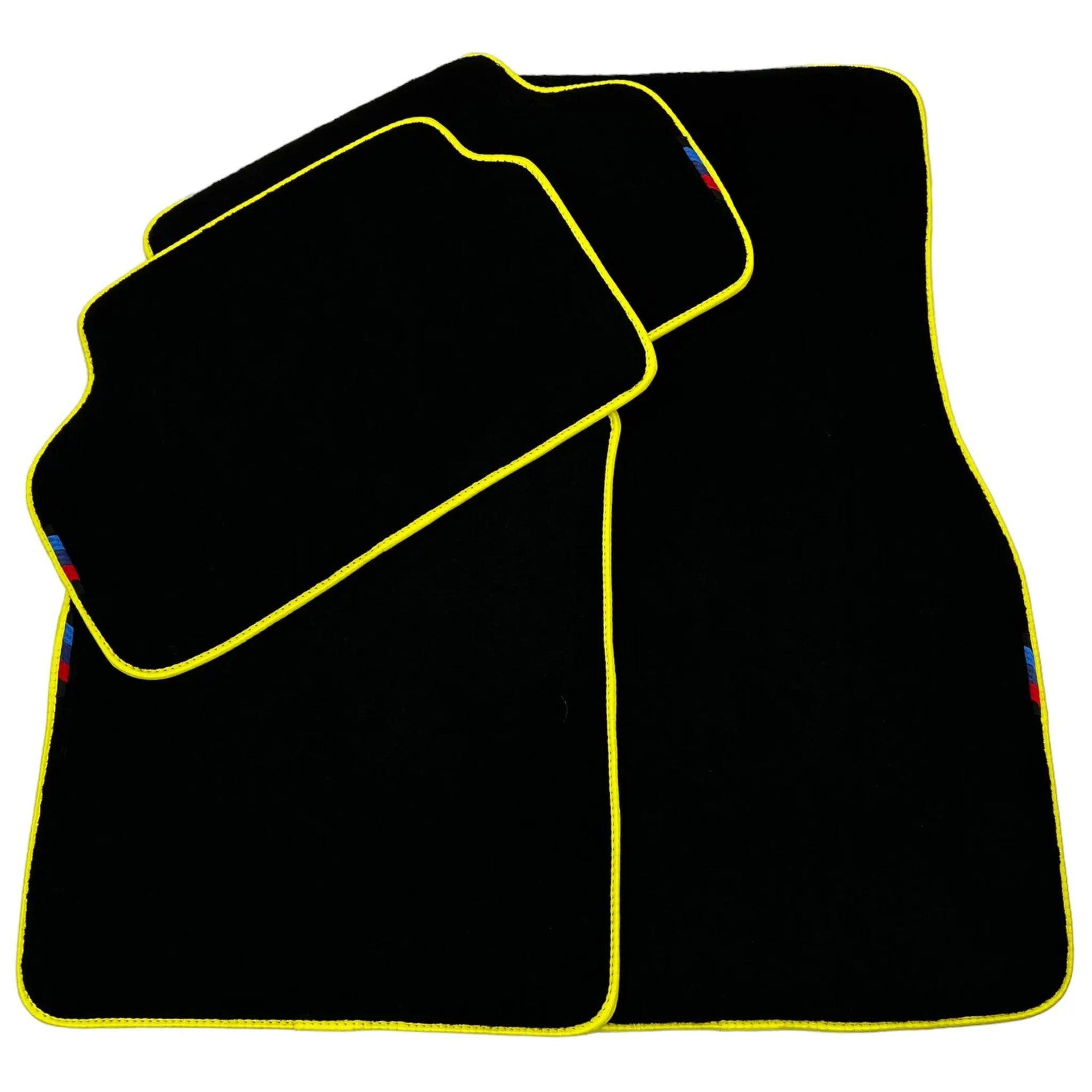 Black Mats For BMW X6M E71 SUV | Yellow Trim - AutoWin