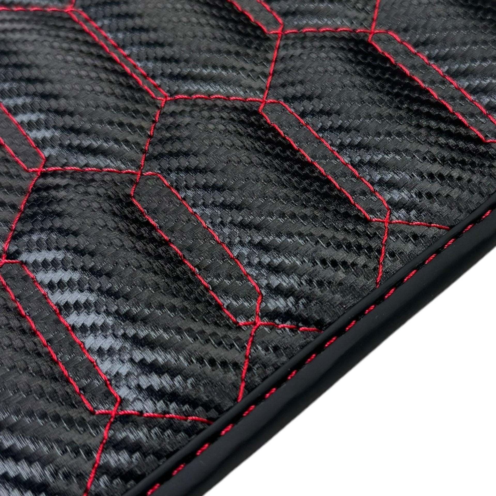 Carbon Fiber Floor Mats for Lamborghini Urus with Red Stitching - AutoWin