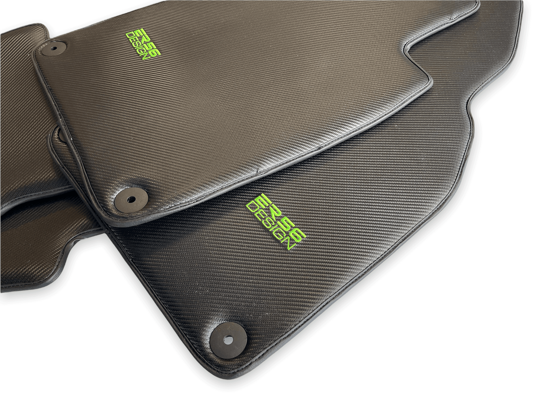 Carbon Fiber Floor Mats for Porsche Panamera (2009-2016) Green Sewing - AutoWin