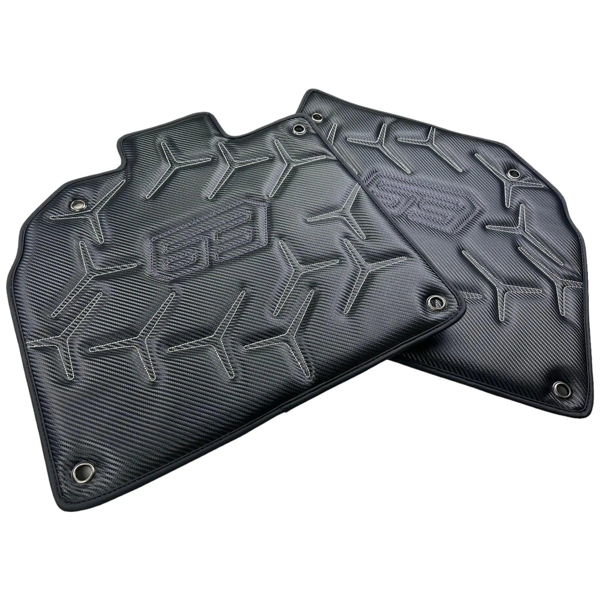 Carbon Leather Floor Mats for Lamborghini Aventador SVJ 63 Edition - AutoWin