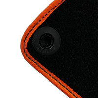 Floor Mats For McLaren 720S Black Tailored With Orange Trim - AutoWin