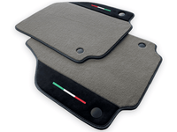 Gray Floor Mats For Ferrari 488 Spider (2016-2022) Carpets With Alcantara Leather | Italian Flag - AutoWin