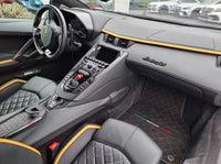 Customizable Alcantara Leather Floor Mats For Lamborghini Aventador | Red Stitching