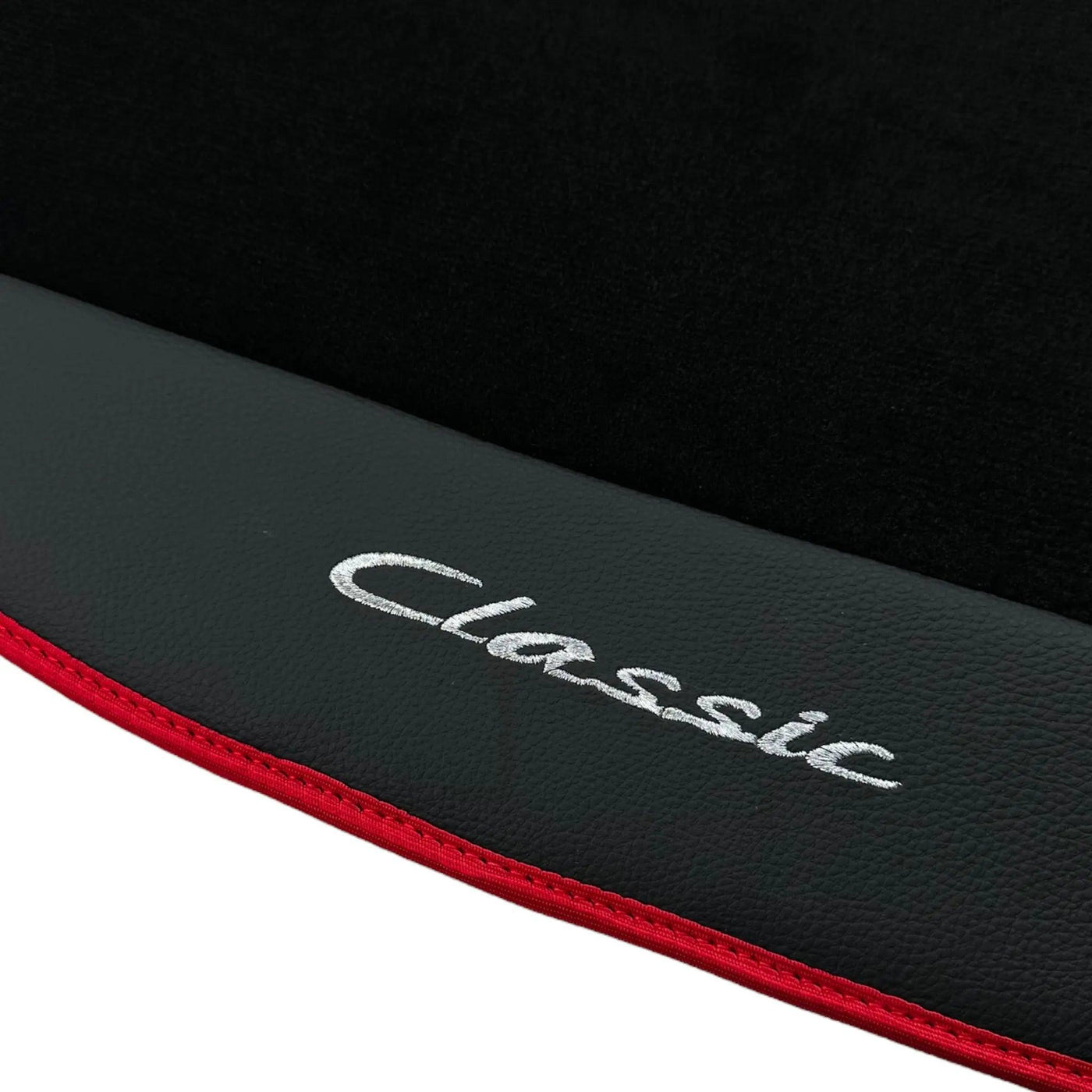 Leather Floor Mats for Porsche Classic 911 (1963-1989) with Red Trim - AutoWin