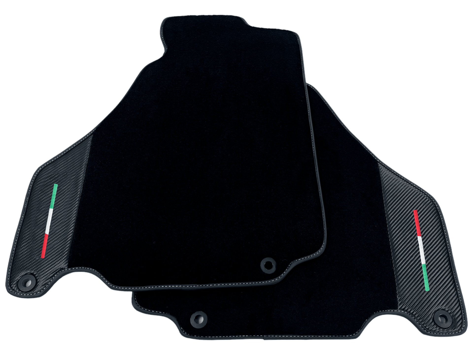 Black Floor Mats For Ferrari 360 Modena 1999-2005 With Carbon Fiber Leather - AutoWin