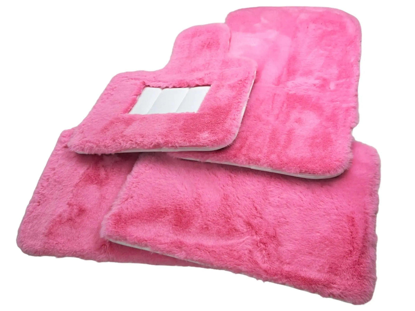 Pink Sheepskin Floor Mats For Bentley Flying Spur (2005-2013) Er56 Design Brand - AutoWin