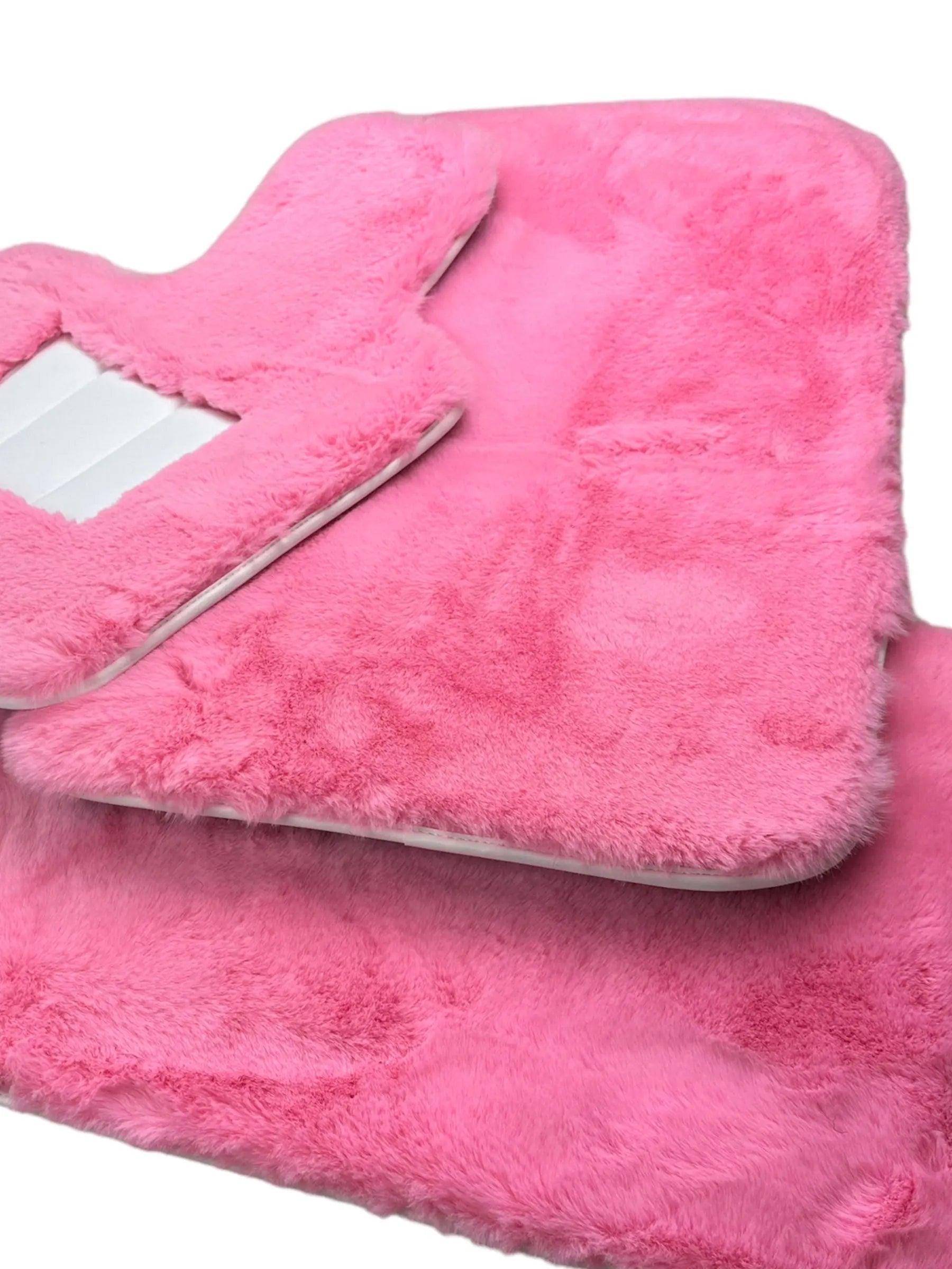 Pink Sheepskin Floor Mats For Rolls Royce Shadow 1965-1977 Er56 Design Brand - AutoWin