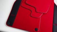 Red Floor Mats for Porsche Panamera (2017-2023) with Leather