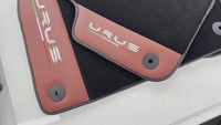 Black Floor Mats for Lamborghini Urus With Red Leather
