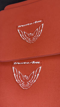 Red Floor Mats for Pontiac FireBird (1970-1981) with Trans Am Logo
