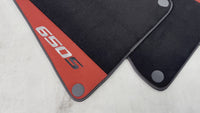 Black Floor Mats For McLaren 650S Black Tailored With Red Alcantara Leather