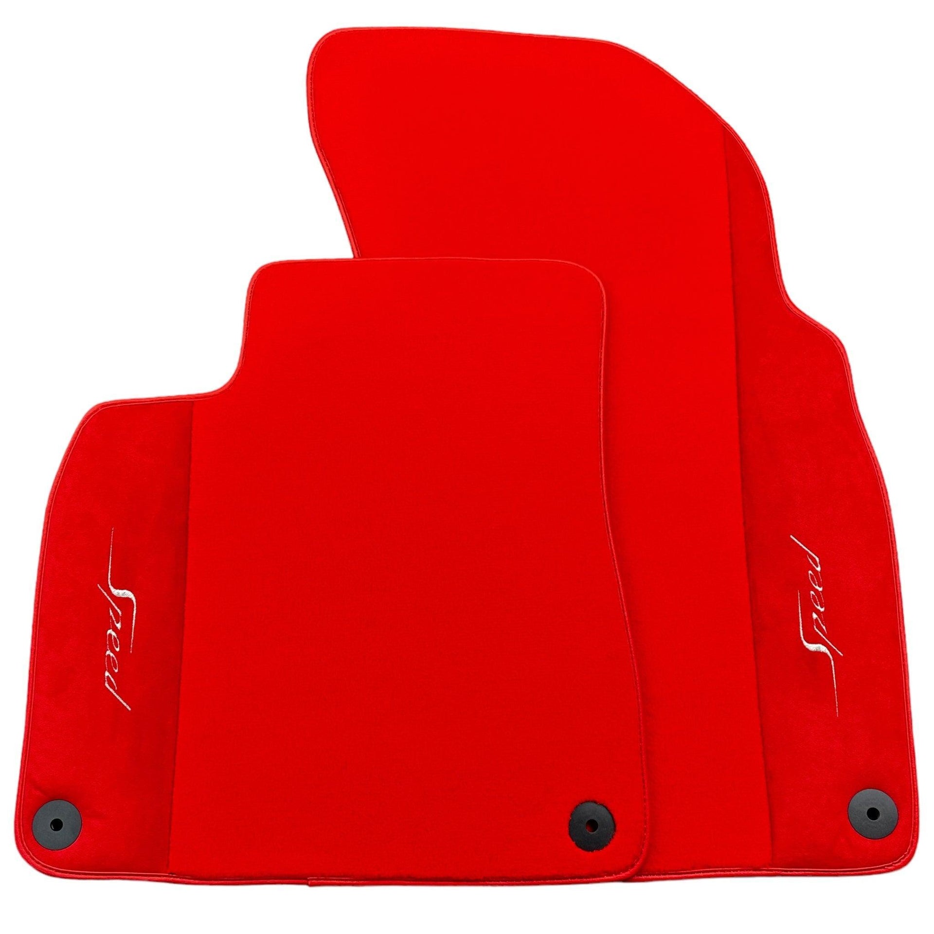 Red Floor Mats For Bentley Flying Spur (2005-2013) with Alcantara Leather - AutoWin