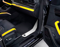 Customizable Black Floor Mats for Lamborghini Urus With White Leather