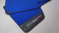 Blue Floor Mats for Lamborghini Huracan With Carbon Fiber Leather