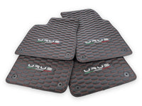 Floor Mats For Lamborghini Urus Leather Red Stitching - AutoWin