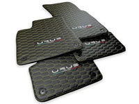 Floor Mats For Lamborghini Urus Leather Yellow Stitching - AutoWin