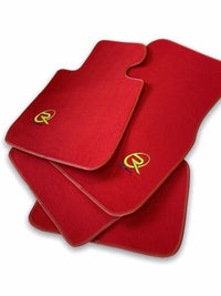 Red Floor Mats For BMW 2 Series F22 ROVBUT Brand Tailored Set Perfect Fit Green SNIP Collection - AutoWin