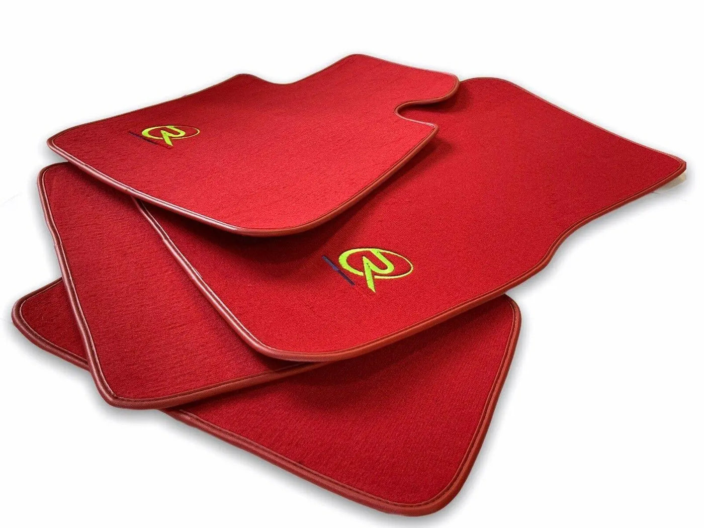 Red Floor Mats For BMW 3 Series G20 ROVBUT Brand Tailored Set Perfect Fit Green SNIP Collection - AutoWin