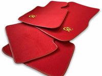 Red Floor Mats For BMW 7 Series F02 ROVBUT Brand Tailored Set Perfect Fit Green SNIP Collection - AutoWin