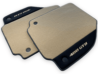 Beige Floor Mats For Ferrari 488 GTB 2016-2022 Carpets With Alcantara Leather - AutoWin